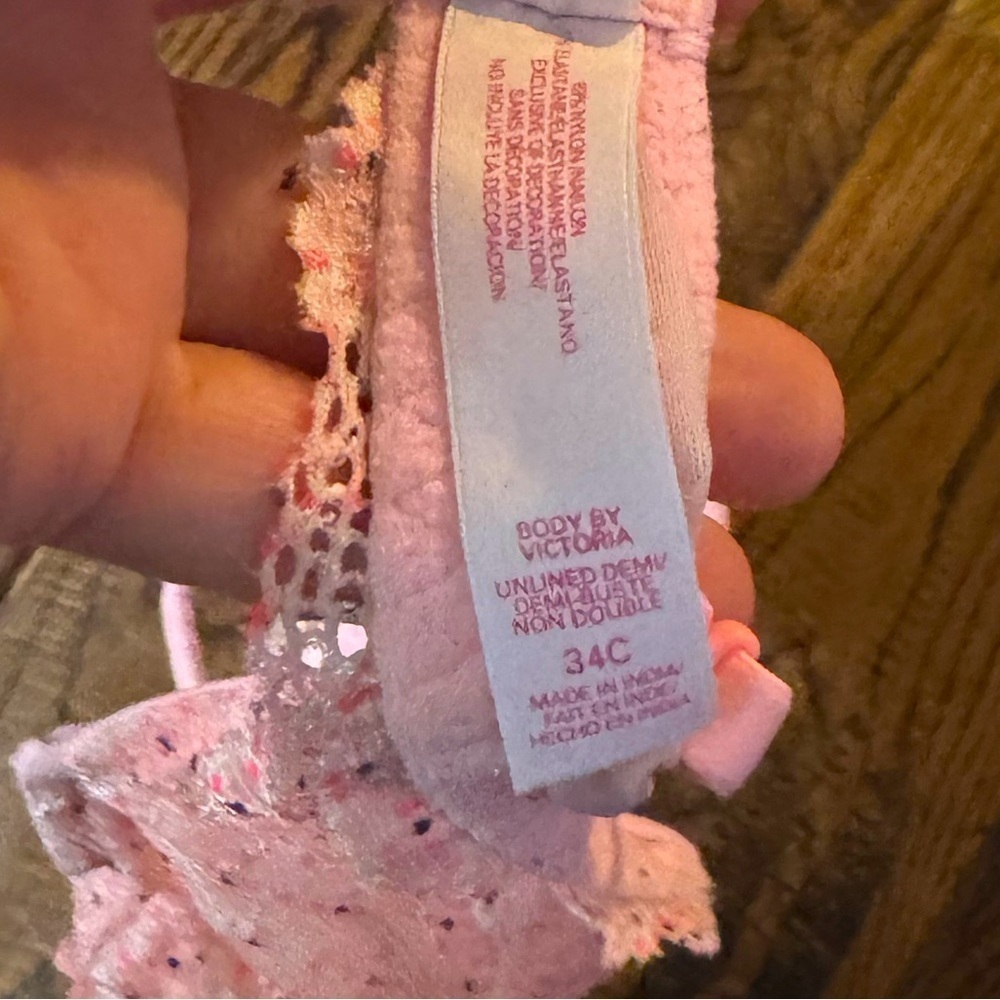 Victoria Secret Body By Victoria Unlined Demi Pink Lace Bra - Picture 4 of 5